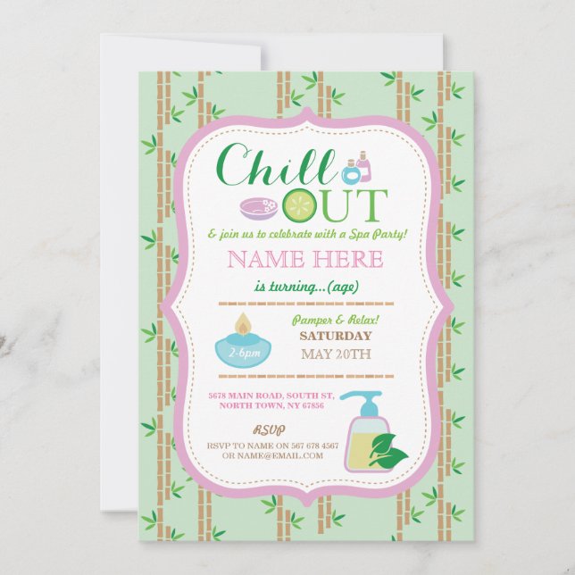 Invitación Fiesta de cumpleaños de cualquier edad Relax Pampe (Anverso)