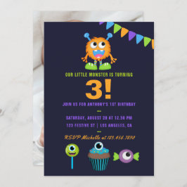 Invitación Fiesta de cumpleaños de cualquier pequeño monstruo