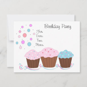 Invitación Fiesta de cumpleaños de Cupakes
