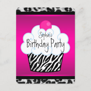 Invitación Fiesta de cumpleaños de cupcakes para niñas
