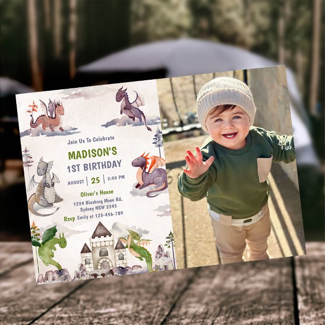 Invitación Fiesta de cumpleaños de Cute Dragon (Subido por el creador)