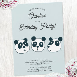 Invitación Fiesta de cumpleaños de Cute Giant Panda
