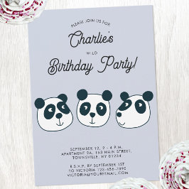 Invitación Fiesta de cumpleaños de Cute Giant Panda