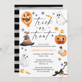 Invitación Fiesta de cumpleaños de Cute Halloween