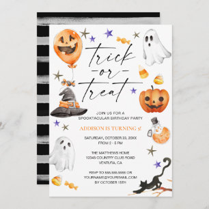 Invitación Fiesta de cumpleaños de Cute Halloween