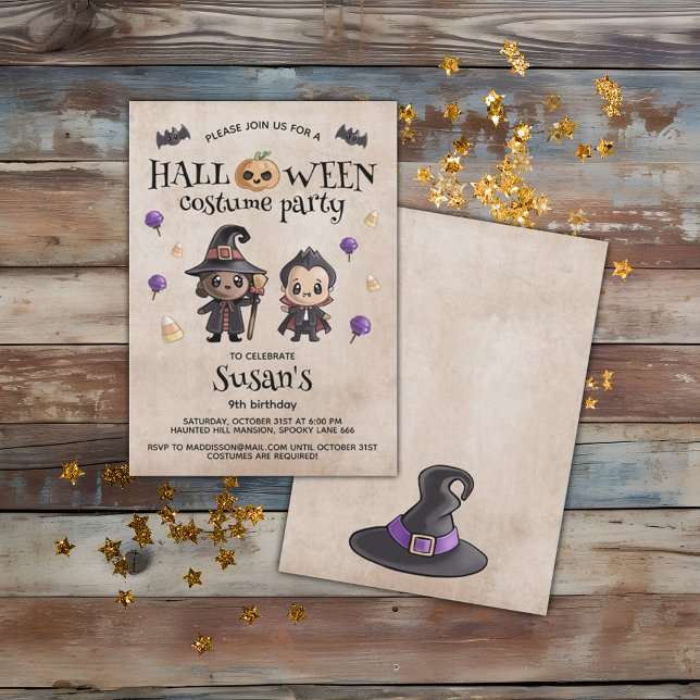 Invitación Fiesta de cumpleaños de Cute Halloween (Subido por el creador)