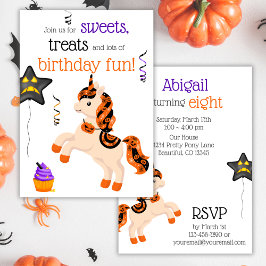 Invitación Fiesta de cumpleaños de Cute Halloween Horse Unico