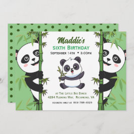 Invitación Fiesta de cumpleaños de Cute Panda Kiddie