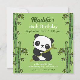Invitación Fiesta de cumpleaños de Cute Panda Kiddie