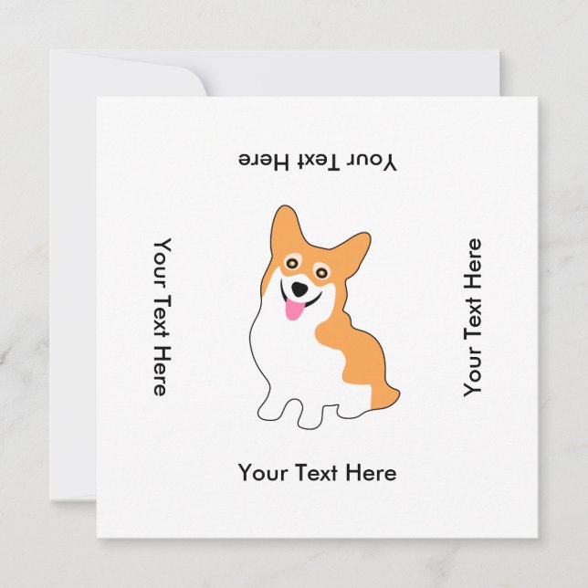 Invitación Fiesta de cumpleaños de Cute Pembroke Welsh Corgi (Anverso)