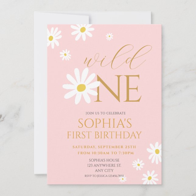 Invitación Fiesta de cumpleaños de Daisy Bohmian Wild Un prim (Anverso)