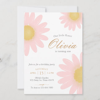 Invitación Fiesta de cumpleaños de Daisy boho floral cualquie