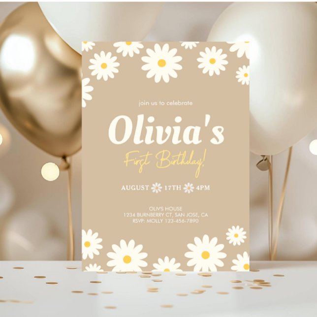 Invitación fiesta de cumpleaños de Daisy Girl (Subido por el creador)