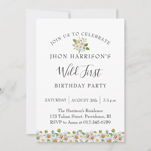 Invitación Fiesta de Cumpleaños de Daisy Kids (Anverso)