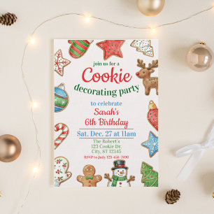 Invitación Fiesta de Cumpleaños de Decoración de Galletas Nav