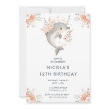 Fiesta de cumpleaños de delfín floral