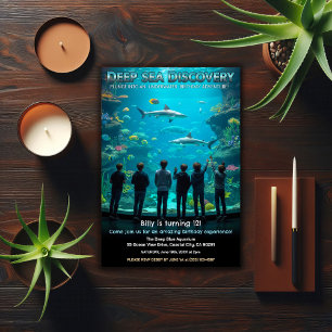 Invitación Fiesta de Cumpleaños de Descubrimiento de Mar Prof