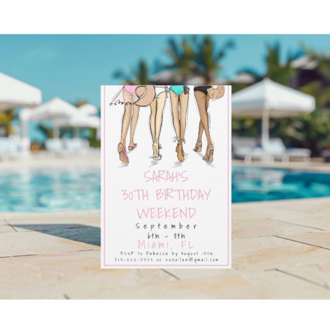 Invitación Fiesta de cumpleaños de destino Fin de semana Moda (Subido por el creador)