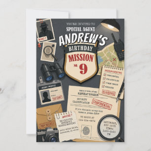 Invitación Fiesta de Cumpleaños de Detective Personalizada