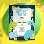 Invitación Fiesta de cumpleaños de Dino Kids<br><div class="desc">Diseño fiesta de cumpleaños para niños con temática de dinosaurios de Guay.</div>