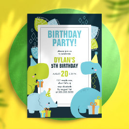 Invitación Fiesta de cumpleaños de Dino Kids