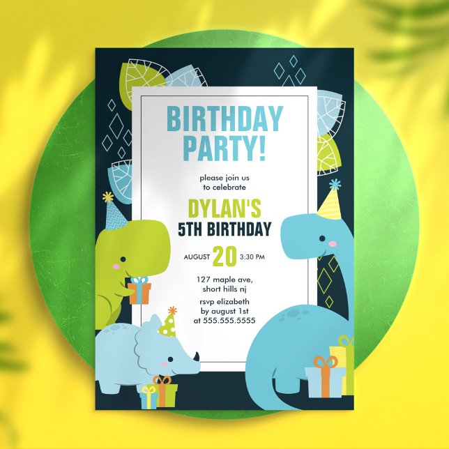 Invitación Fiesta de cumpleaños de Dino Kids (Subido por el creador)