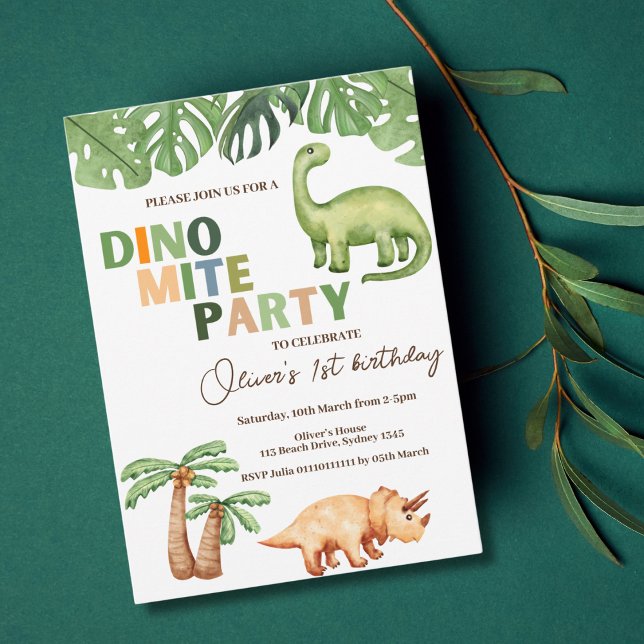Invitación Fiesta de cumpleaños de Dino-mite (Subido por el creador)