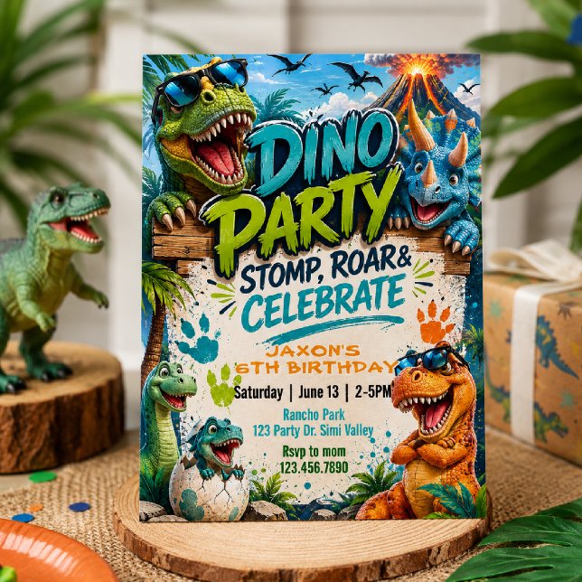 Invitación Fiesta de Cumpleaños de Dinos | Cumpleaños de Dino (Subido por el creador)