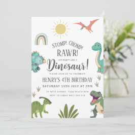 Invitación Fiesta de cumpleaños de Dinosaur