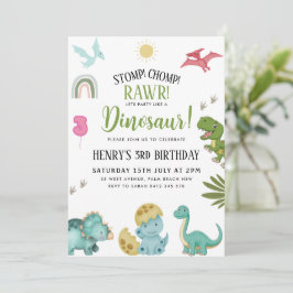 Invitación Fiesta de cumpleaños de Dinosaur