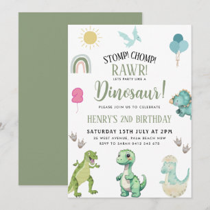 Invitación Fiesta de cumpleaños de Dinosaur