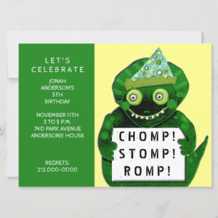 Invitación Fiesta de cumpleaños de Dinosaur