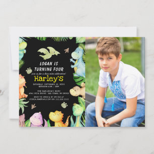 Invitación Fiesta de cumpleaños de Dinosaur