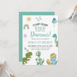 Invitación Fiesta de cumpleaños de Dinosaur
