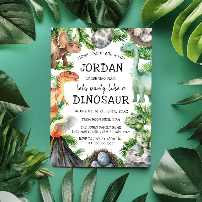 Invitación Fiesta de cumpleaños de Dinosaur (Subido por el creador)
