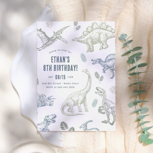 Invitación Fiesta de cumpleaños de Dinosaur