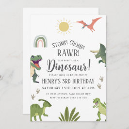 Invitación Fiesta de cumpleaños de Dinosaur