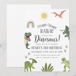 Invitación Fiesta de cumpleaños de Dinosaur