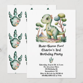 Invitación Fiesta de cumpleaños de Dinosaur Adventure Boy