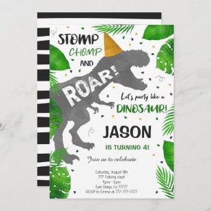 Invitación Fiesta de cumpleaños de Dinosaur Boy