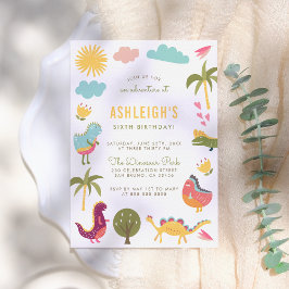 Invitación Fiesta de cumpleaños de Dinosaur | Cumpleaños de u