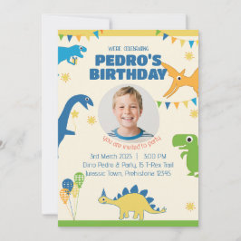 Invitación Fiesta de cumpleaños de Dinosaur Foto