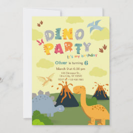 Invitación Fiesta de cumpleaños de dinosaurio