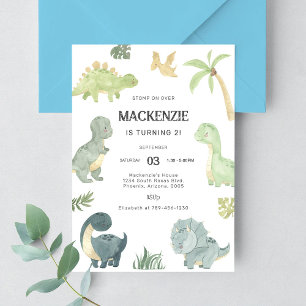 Invitación Fiesta de cumpleaños de dinosaurio