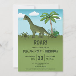 Invitación Fiesta de cumpleaños de dinosaurio Brachiosaurus l