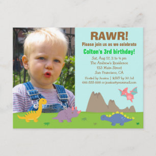 Invitación Fiesta de Cumpleaños de Dinosaurio Colorido