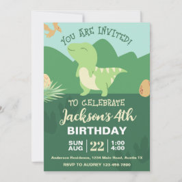 Invitación Fiesta de cumpleaños de dinosaurio lindo