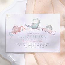 Fiesta de cumpleaños de dinosaurio niña lindo turq