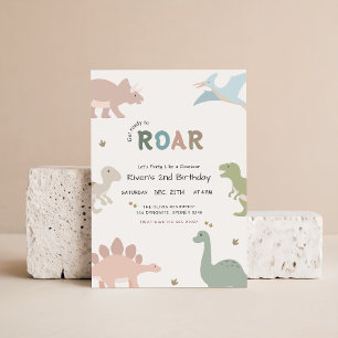 Invitación Fiesta de Cumpleaños de Dinosaurio para Bebé Niño 