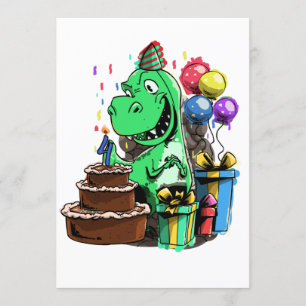 Invitación Fiesta de cumpleaños de dinosaurio para un niño de